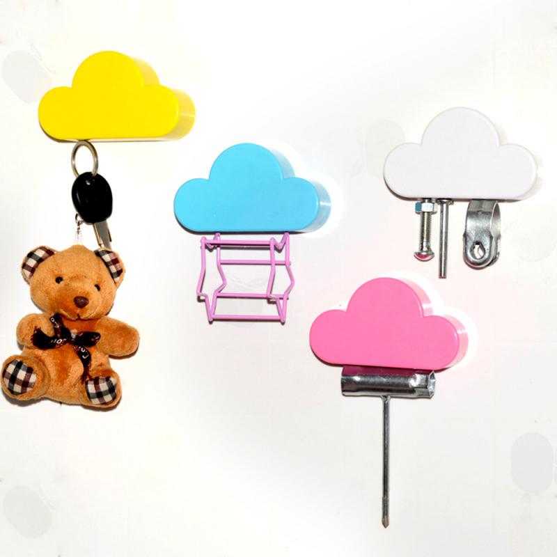 Magnets Wall Key Holder Hook Cute Cloud Shape Key Holder Rack Door Wall Hanging Decor Hook Key Hanger Storage Hook Organizer
