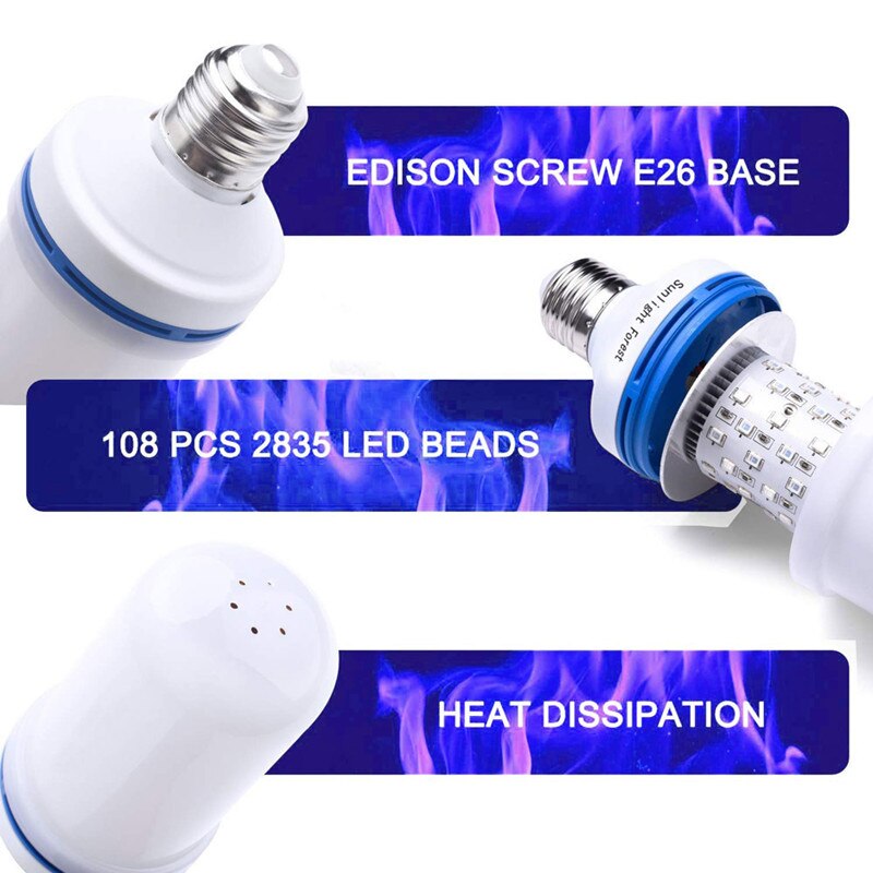 Led flamme effekt pære 4 tilstande med op og ned  e27/e26/b22 base flamme pærer til julehave/hotel/bar fest dekoration