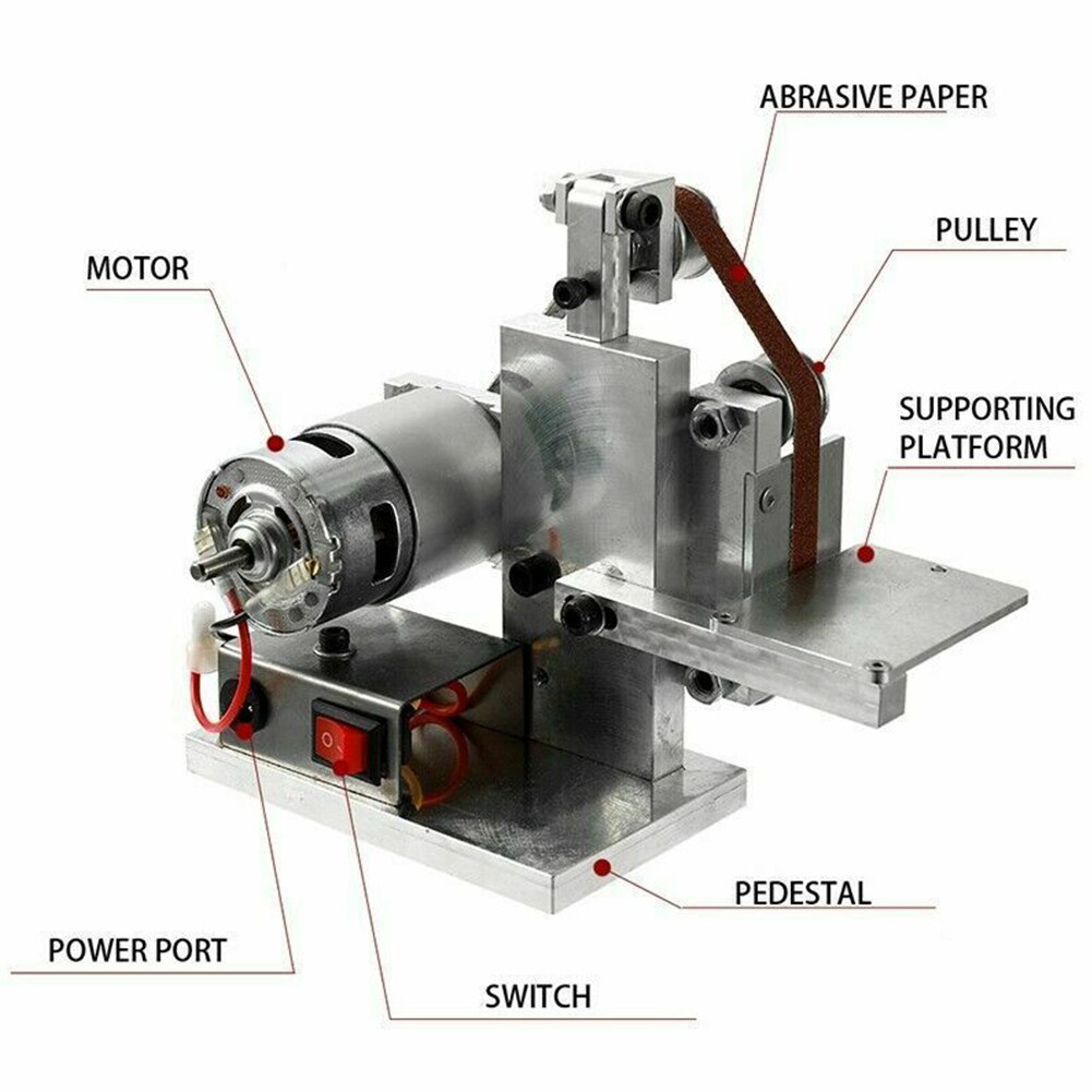 Randen Polijsten Elektrische Met Schuurbanden Slijpen Mini Sander Gereedschap Multifunctionele Schurende Machine Diy Slijpen Snijden