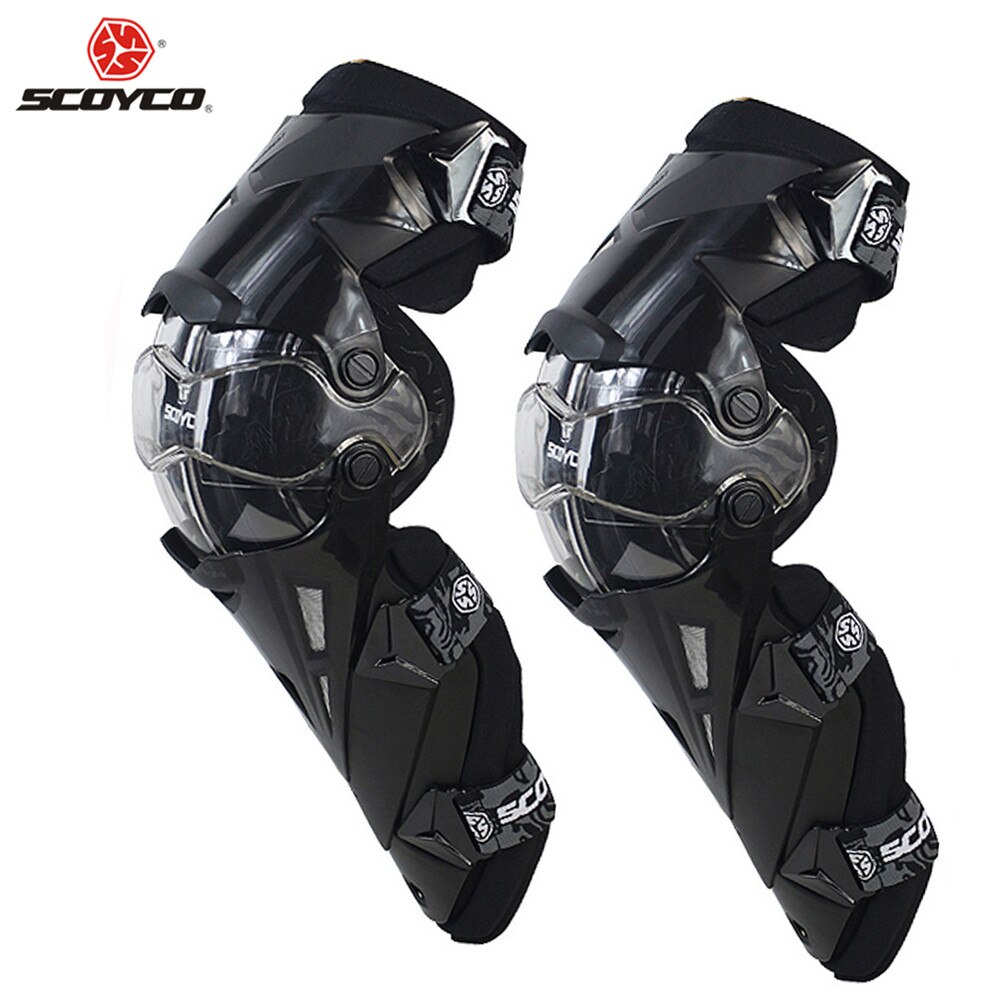 Scoyco motorcykel motocross knæbeskyttelsespuder beskyttere motosiklet dizlik genouillere  k1216 moto joelheira beskyttende knæpuder: Sort