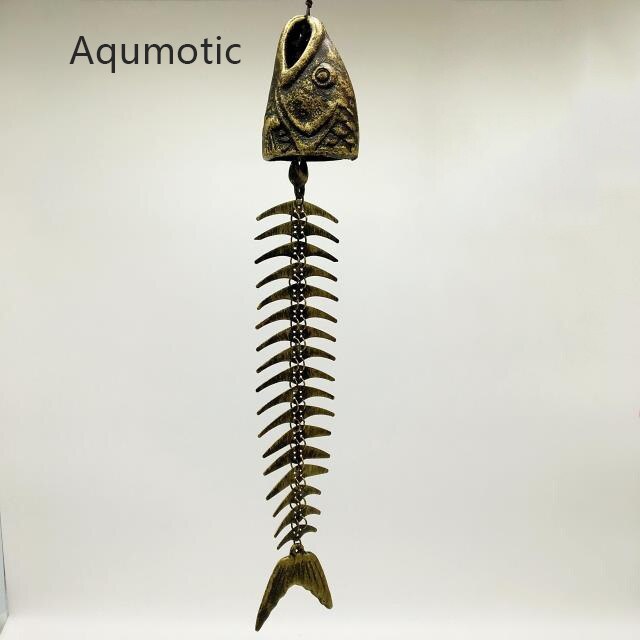Aqumotic carillons éoliens 42cm (1,37ft) | Grands cintres, os de poisson, Long éperon, métal carillon à vent, Kit Fulgurite pour hommes