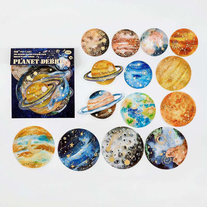 30Pcs Gekleurde Astronomie Stickers Universe Washi Stickers Van Ruimte Galaxy Planeten Esthetische Decoratie Voor Album Laptop Plakboek: D