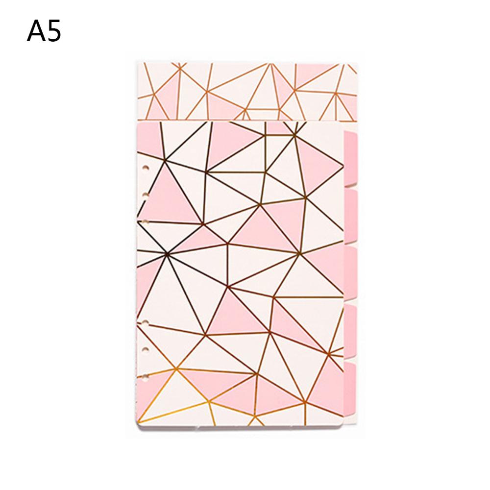 1Set A5 A6 Loose Leaf Notebook Divider 6 Hole Index Separator Diary Paper Planner Binders Students Staionery Supplies: A5 Pattern A