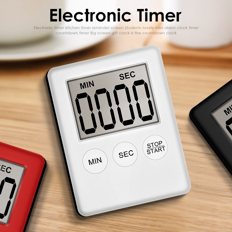 Mini lcd digital display kjøkken timer kvadrat kjøkken nedtelling alarm magnet klokke matlaging telle opp søvn stoppeklokke klokke timer