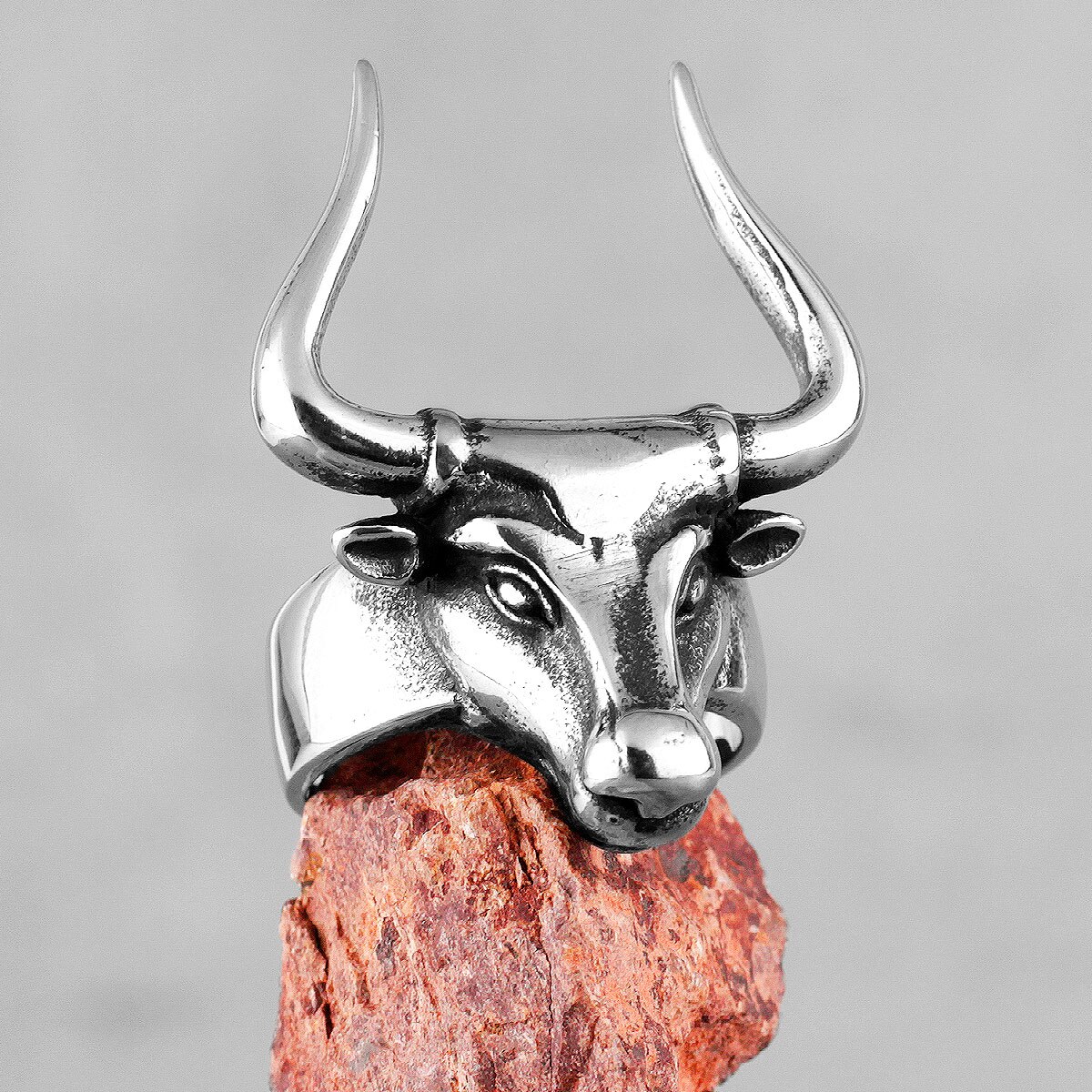 Bull Head Matador Stainless Steel Mens Rings Punk Hip Hop Hyperbole for Male Boyfriend Biker Jewelry Creativity