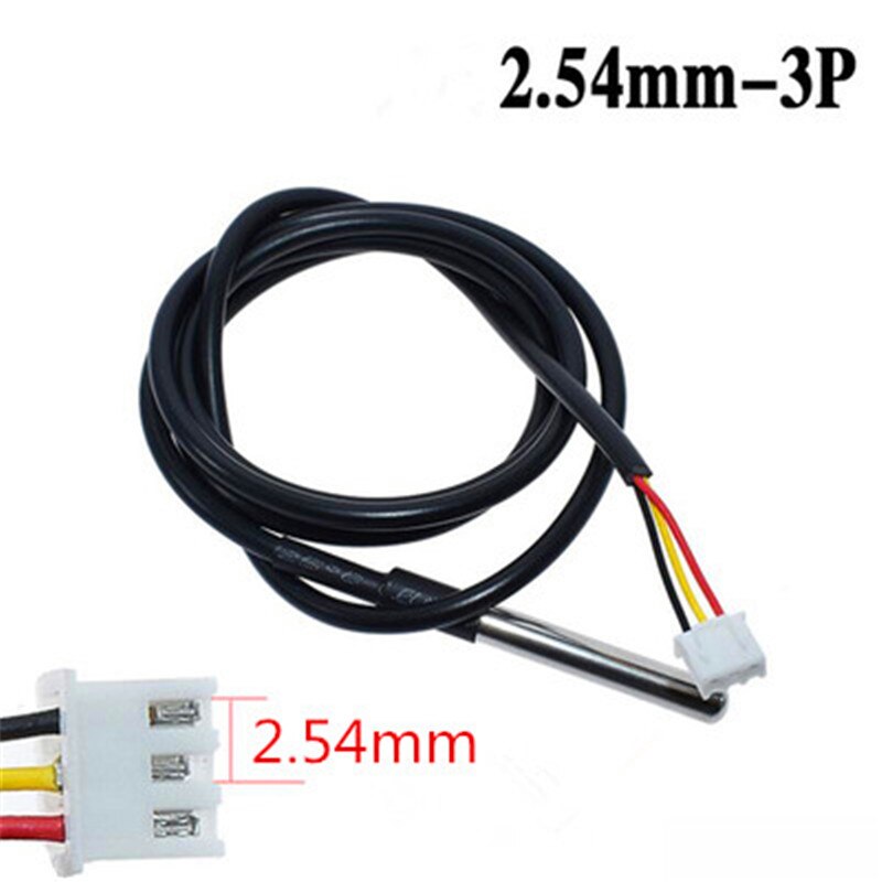 Waterproof DS18b20 Temperature probe temperature sensor stainless steel XH2.54-3P terminal wire length 1m-5m: 5M XH2.54