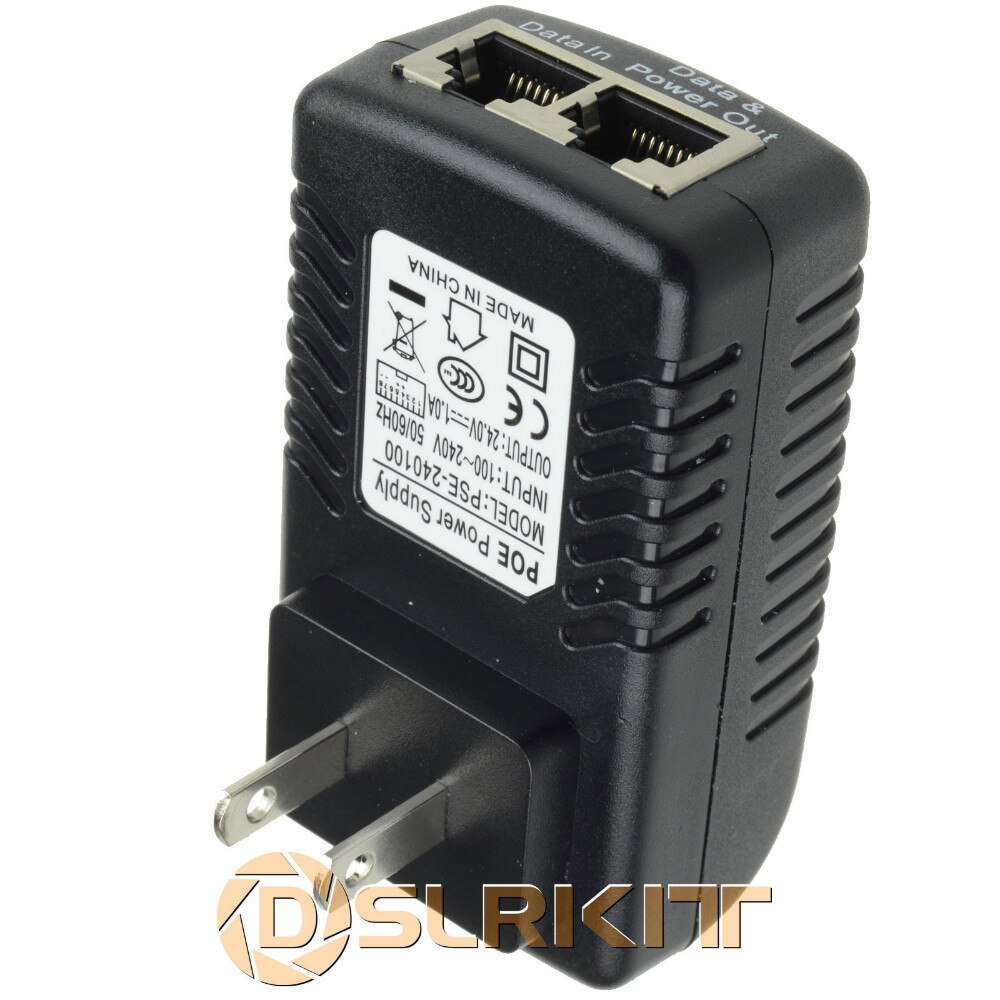 Dslrkit 24v 1a poe injektor power over ethernet adapter