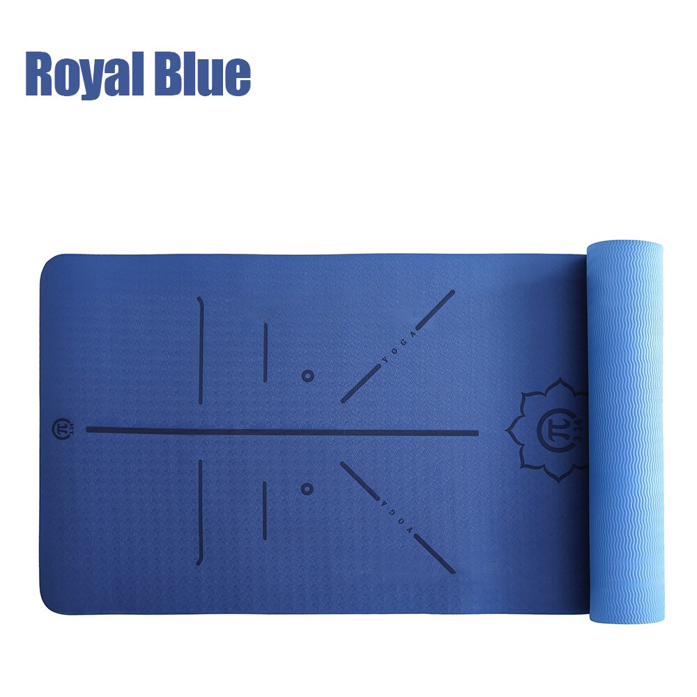 Halkfria yogamattor smaklösa pilates gym träning fitness matta vardagsrum gym matta träningsmattor för nybörjare esterilla yoga  d30: Djupblå