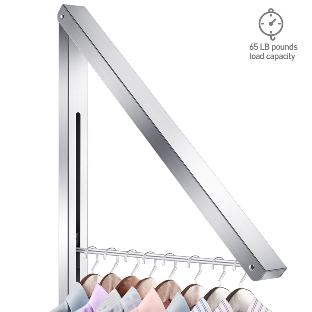 WINOMO Alumimum Wall Adjustable Clothes Hanger Rack Bracket for Laundry Organization Closet Storage System (Silver)