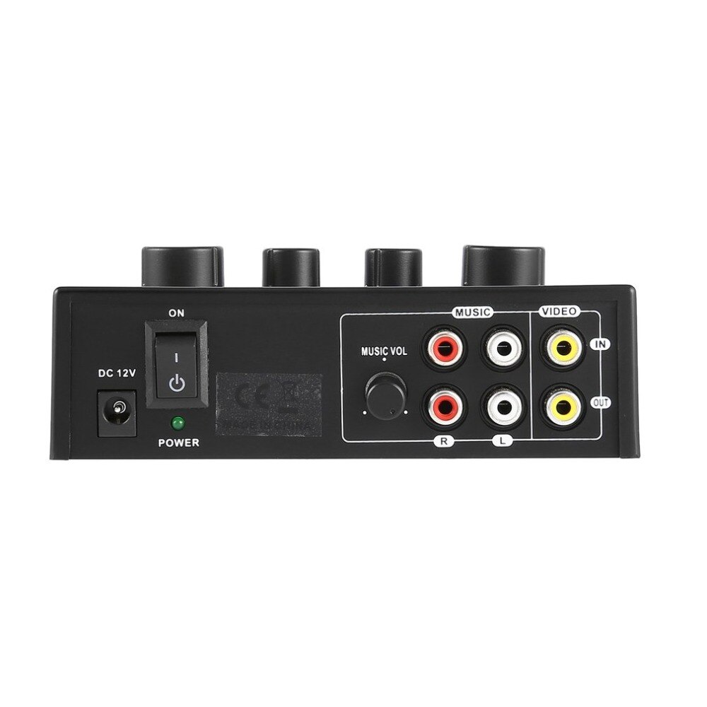 Draagbare Dual Mic Ingangen Audio Sound Mixer Voor Versterker &amp; Microfoon Karaoke Ok Mixer Black Us Plug Voor Bedrijf