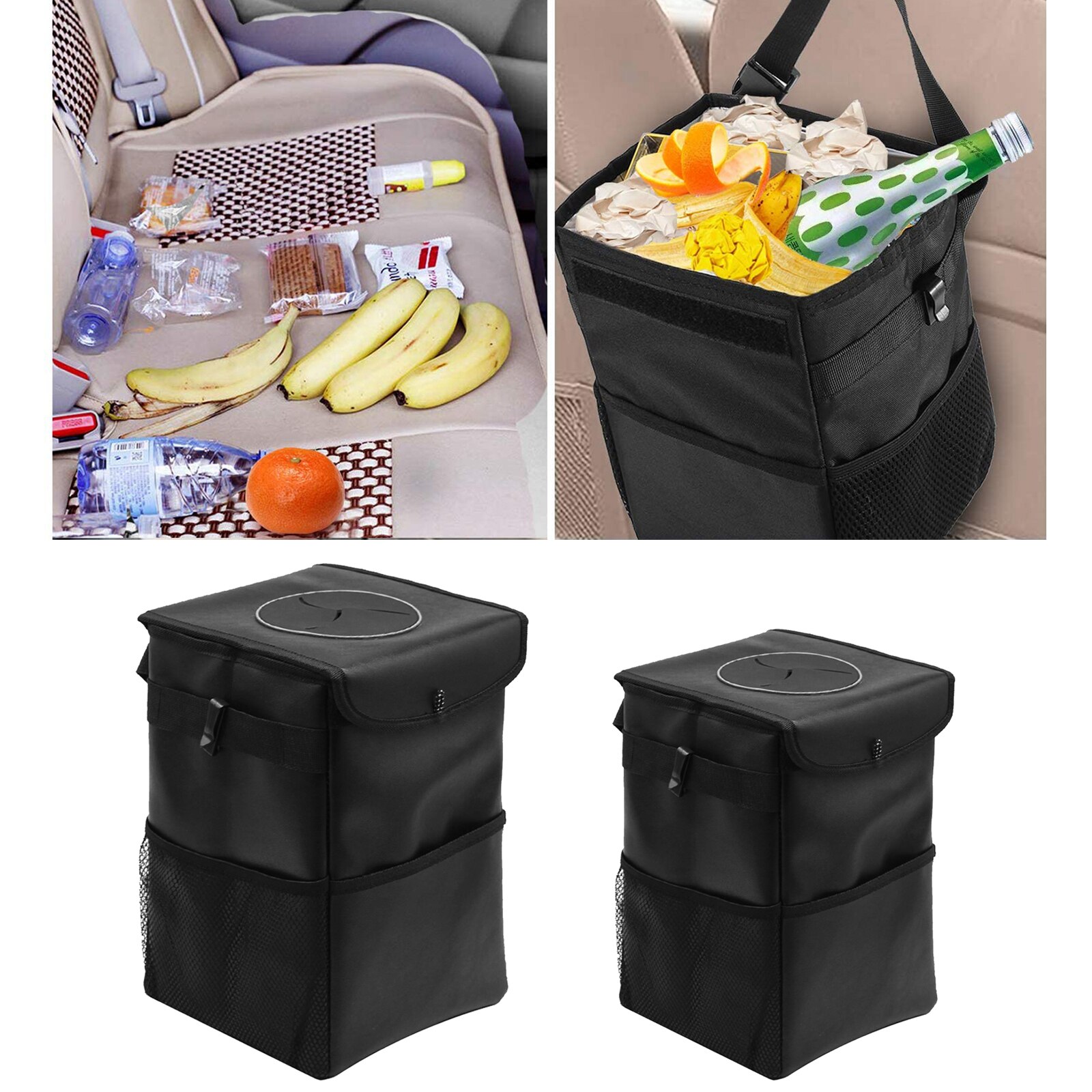 Portable Folding Organizer Storage Bag Car Trash Bin Cans Waterproof Oxford Cloth Garbage Holder Rubbish Cases Car Interior