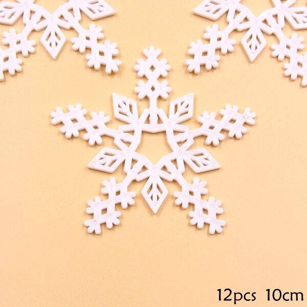 1 Pack Wit Plastic Nep Sneeuwvlok Voor Home Christmas Party Diy Scene Nieuwjaar Xmas Tree Hangers Ornamenten Raamdecoratie: B