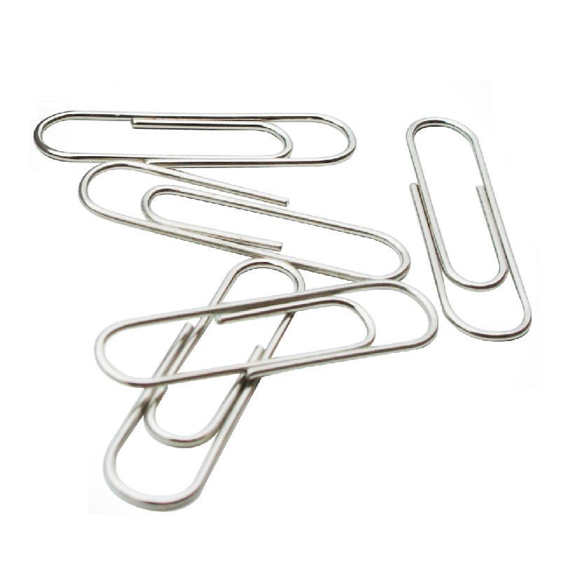 Clip de papel para oficina, 2 unidades/lote, cromado, plateado, U, 100 unid/set Hz-28a2