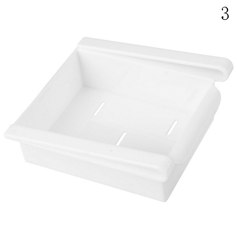 Pull-out Kitchen Refrigerator Freezer Space Saver Storage Rack Storage Rack Shelf Storage Container: white