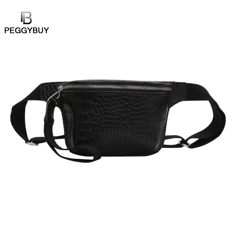 Sac banane décontracté pour femmes Alligator cuir Fanny Pack téléphone pochette poitrine Packs dames large sangle ceinture sac femme bandoulière rabat