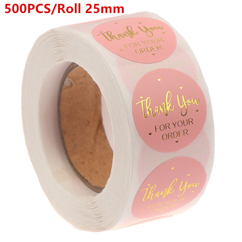 500pcs 1 inch Label Stickers Cute Circle Paper Thank You Seal labels For Your Order and Handmade Stationery Stickers: C