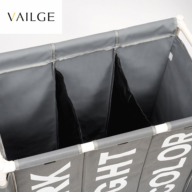 Rolling Wasmand Organizer 3 Raster Grote Wasmand Bin Waterdichte Waszakken Voor Vuile Kleren Opbergdoos Op Wielen