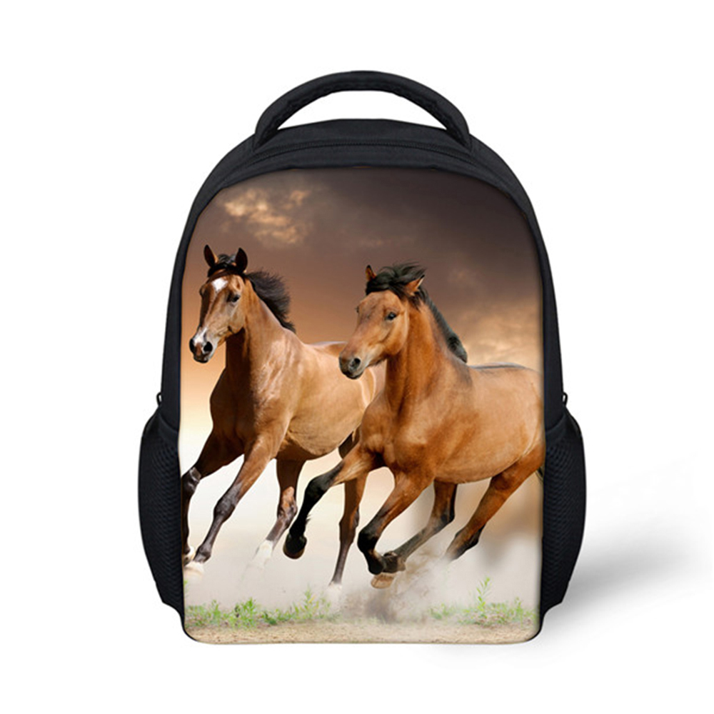 crazy horse printing backpacks for children girls shoulder bag kindergarten baby school bag animal backpack boys girls bagpack: 6344F