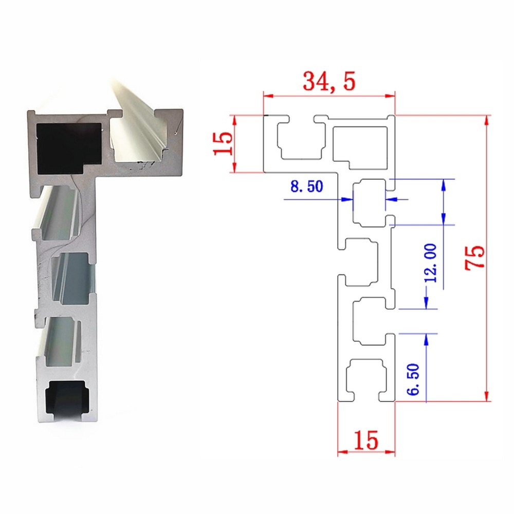 Rails en t 600mm/800mm types 75 alliage d'aluminium pour le travail du bois, support à rainure en t, scie à table, établi, outils de bricolage, modification de clôture