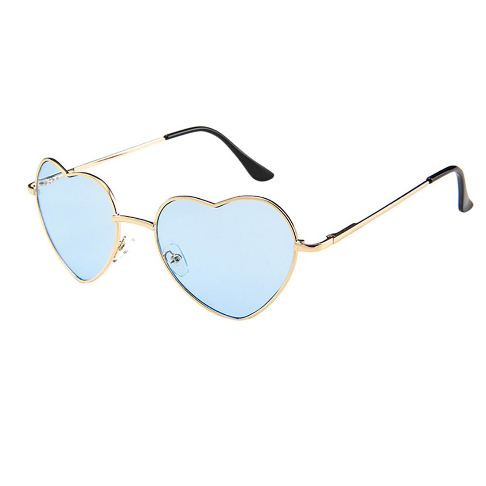 Mens Womens Metal Frame Ladies Heart Shape Sunglasses Love Eyewear Gold Frame Pure Color-Love Heart Shaped Glasses