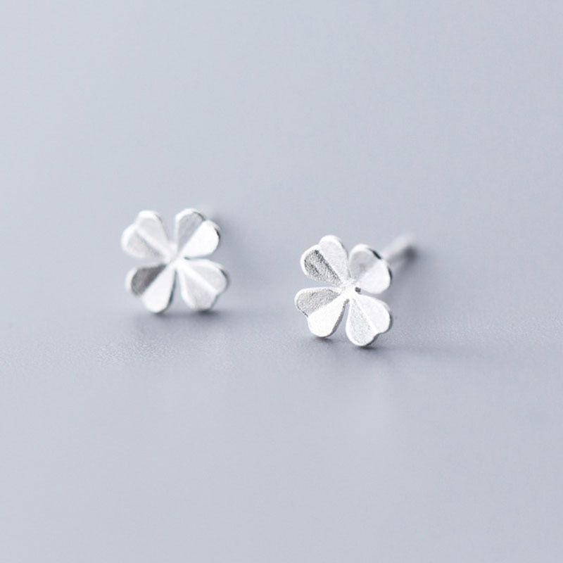 INZATT-pendientes de tuerca de flor minimalista para mujer, Plata de Ley 925 auténtica, pieza de cumpleaños, accesorios de joyería delicada