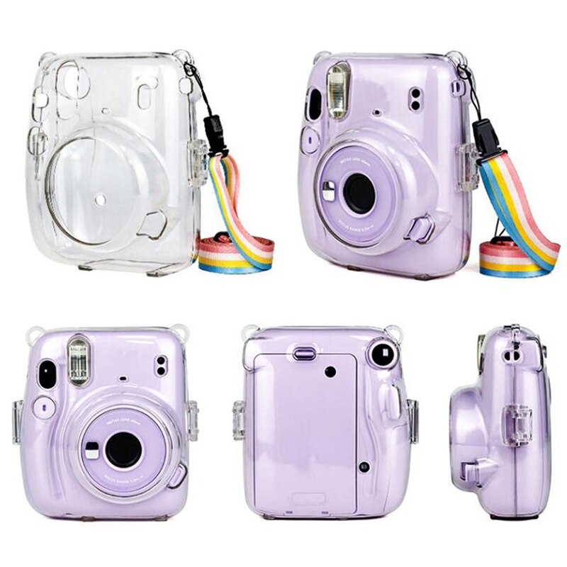 Voor Instax Mini 11 Camera Tas Draagbare Transparante Camera Bag Case Stofdicht Beschermhoes Met Riem Anti Impact Voor Fuji