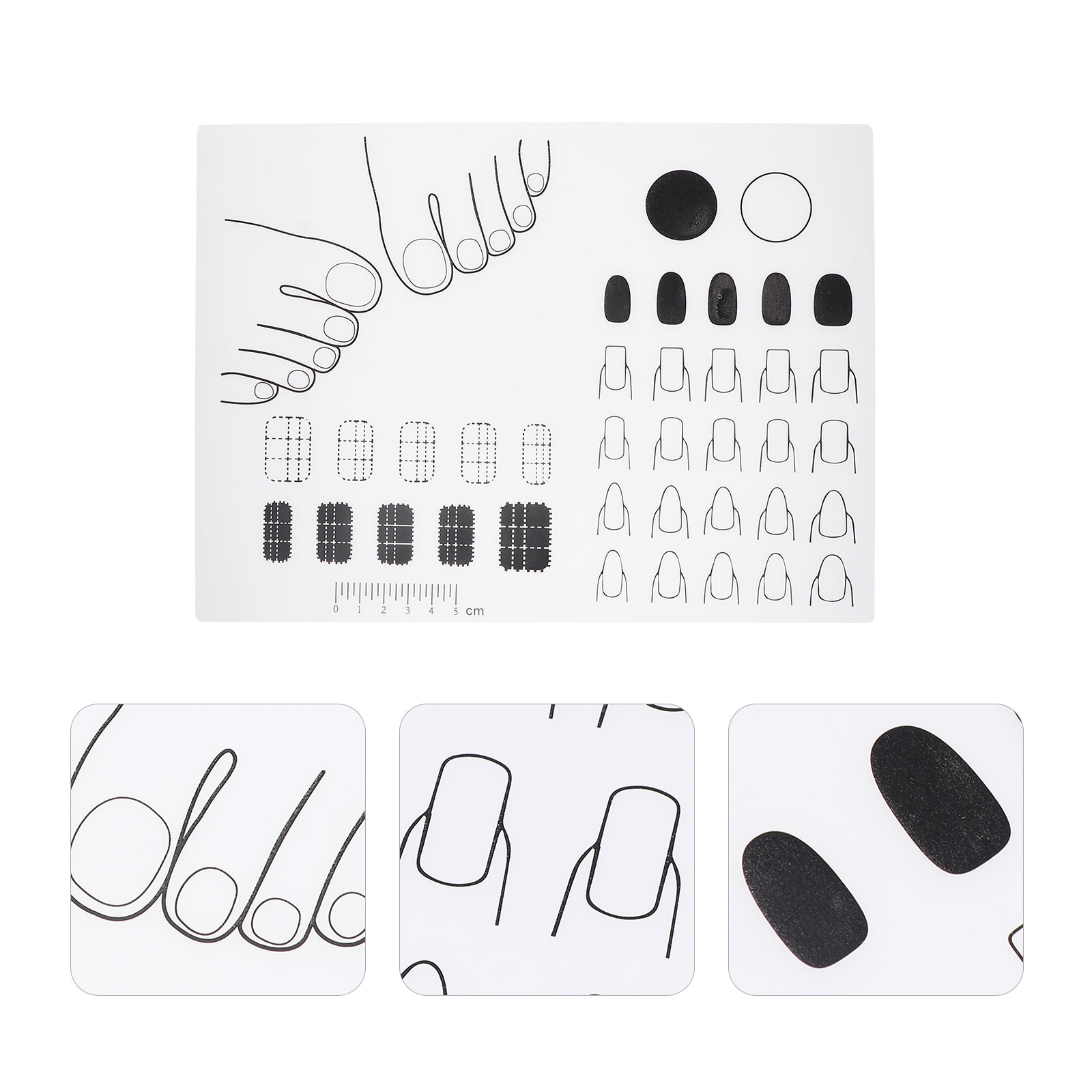 Tapis de pratique de manucure en acrylique, feuille de formation en Nail Art, outil de bricolage: White