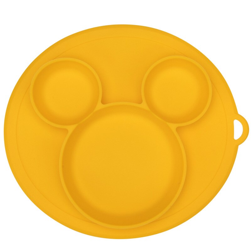 Mumsbest – assiette divisée en Silicone pour bébé, Portable, antidérapant, ventouse d'alimentation pour enfant, sans BPA, micro-ondes, lave-vaisselle: Orange