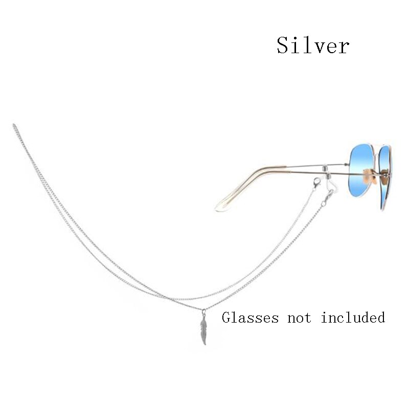 Zonnebril Masking Kettingen Voor Vrouwen Blad Hanger Brillen Kettingen Lanyard Mode-sieraden Glazen Houder: Zilver