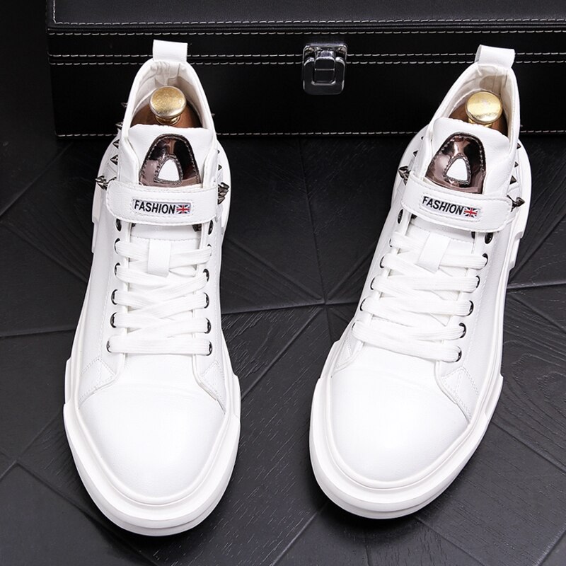 Stephoes Neue Männer hoch oben lässig Schuhe Frühling Herbst Metall Nieten Freizeit Stiefeletten Hüfte hüpfen Turnschuhe Zapatos hombre