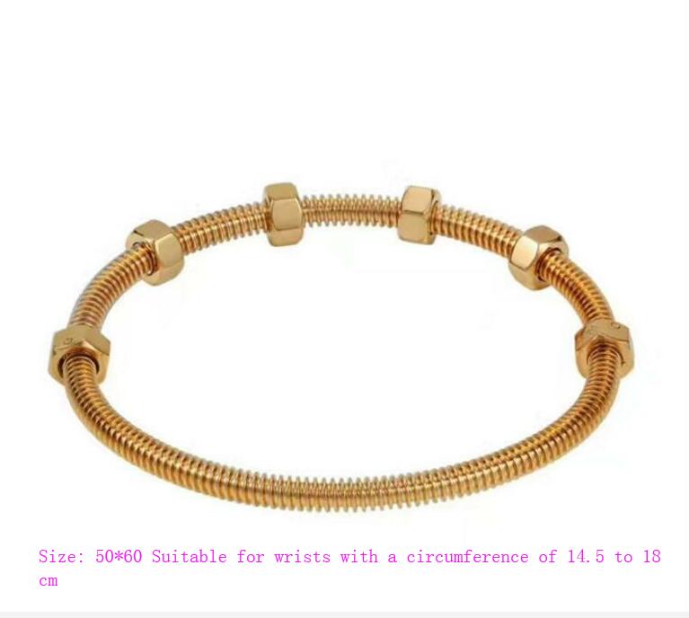 Nouvelle tendance bijoux titane acier bracelet titane acier vis rotation chanceux bracelet écrou rotatif bracelet