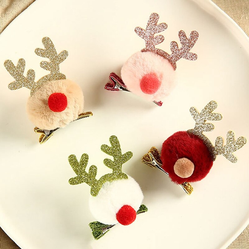 Christmas Headdress/Plush Hair Clip/Antler Hairpin/Santa Barrette/Kids /Christmas Decoration/Christmas Head Buckle