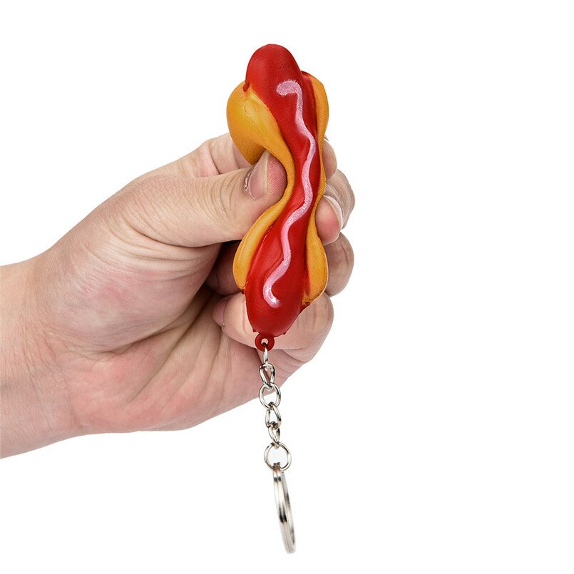 Venda quente squash anti-stress brinquedo 8cm gostoso cachorro quente squishy lento crescente creme scented charme alívio de estresse brinquedo squishy ijsje t