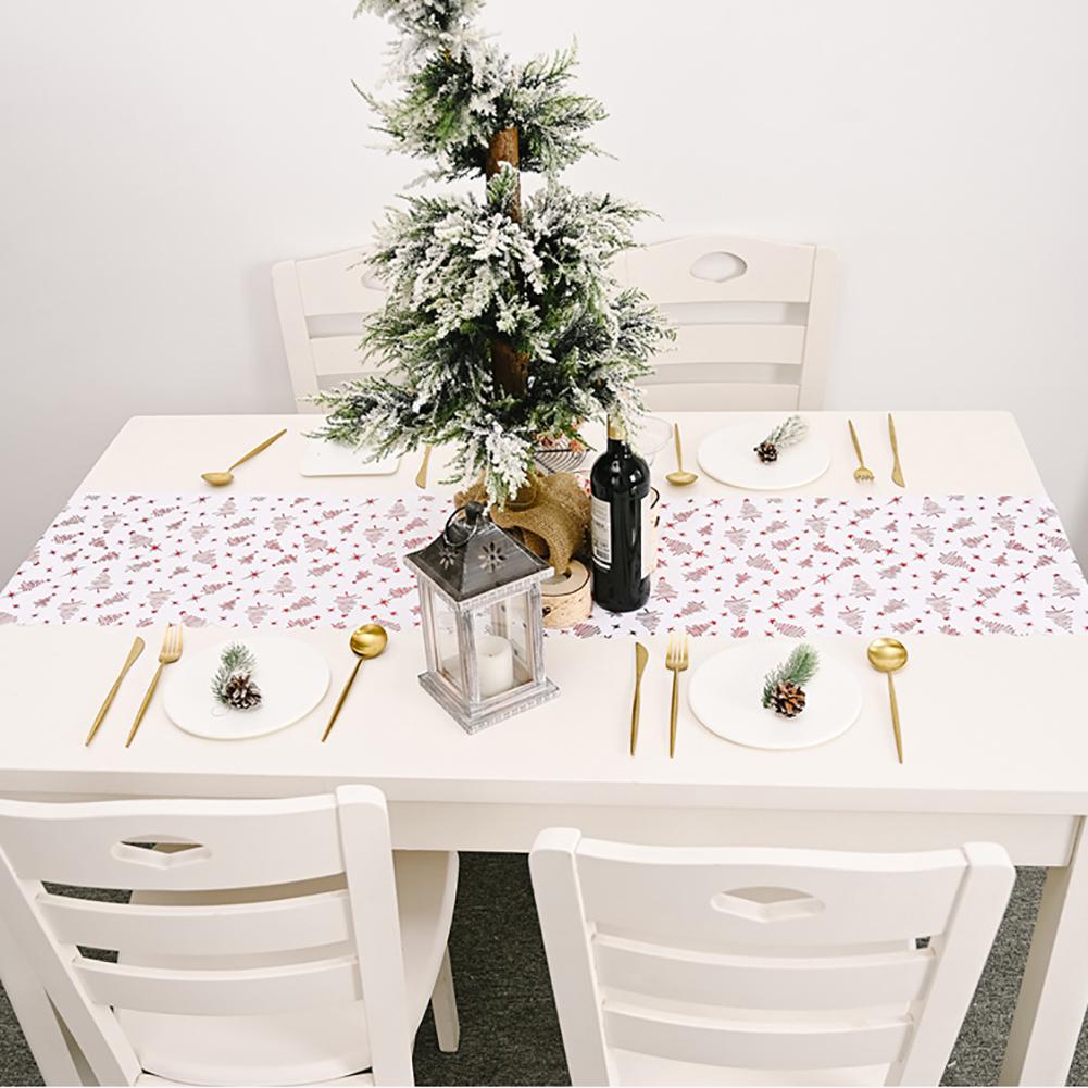 Guld stempling hvid bordløber til jul fest dekoration bord løber banket fest bryllup dekoration tafelloper