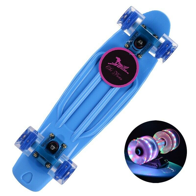 Macarons Kleur Flash Wiel Penny Board Compleet Klaar Om Rit Gloeiende Cruiser Skateboard Mode Single Tilt Mini Vis Boards: F