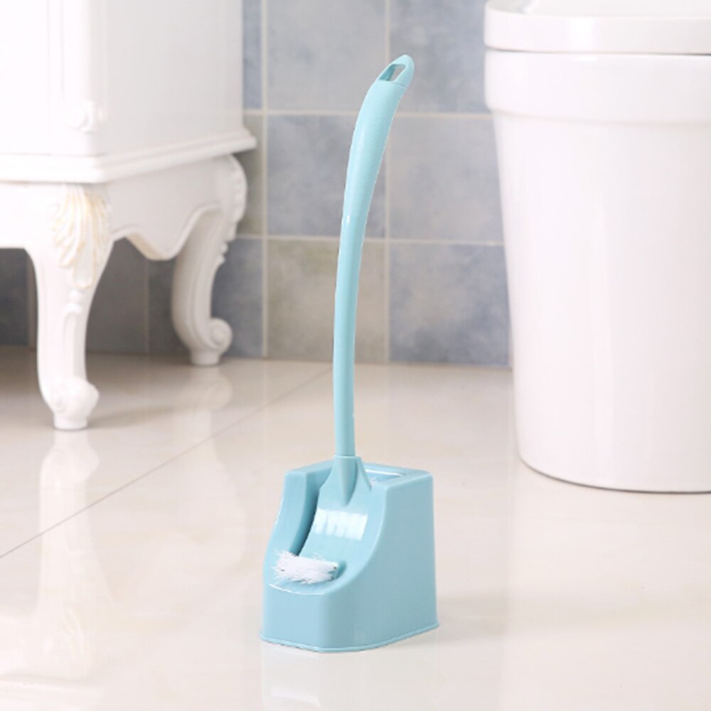 Juego de portaescobilla de doble cara cabezal de cepillo sin ángulo muerto limpieza profunda suave con Base fija almacenamiento conveniente para el baño: Azul