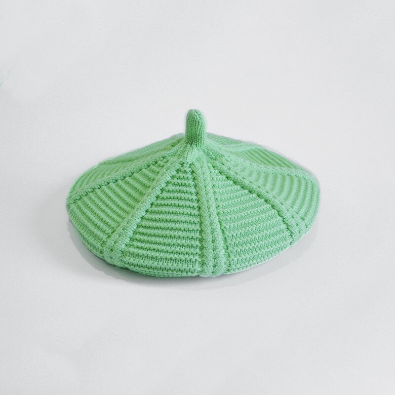 Bonnet rond tricoté pour femme, bonnet élastique décontracté, chaud, unisexe, pour l'automne et l'hiver: Vert