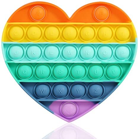 Bambini adulti divertenti giocattoli Fidget arcobaleno spingerlo bolla giocattoli Antistress forma di cuore l'autismo ha bisogno di giocattoli Antistress Squishy: Default Title