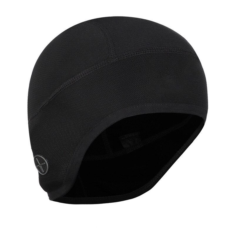 Gorro cortavientos para ciclismo y esquí, gorro de invierno ultraligero portátil para correr, senderismo, tapón altamente elástico para proteger los oídos con conector para auriculares: Negro