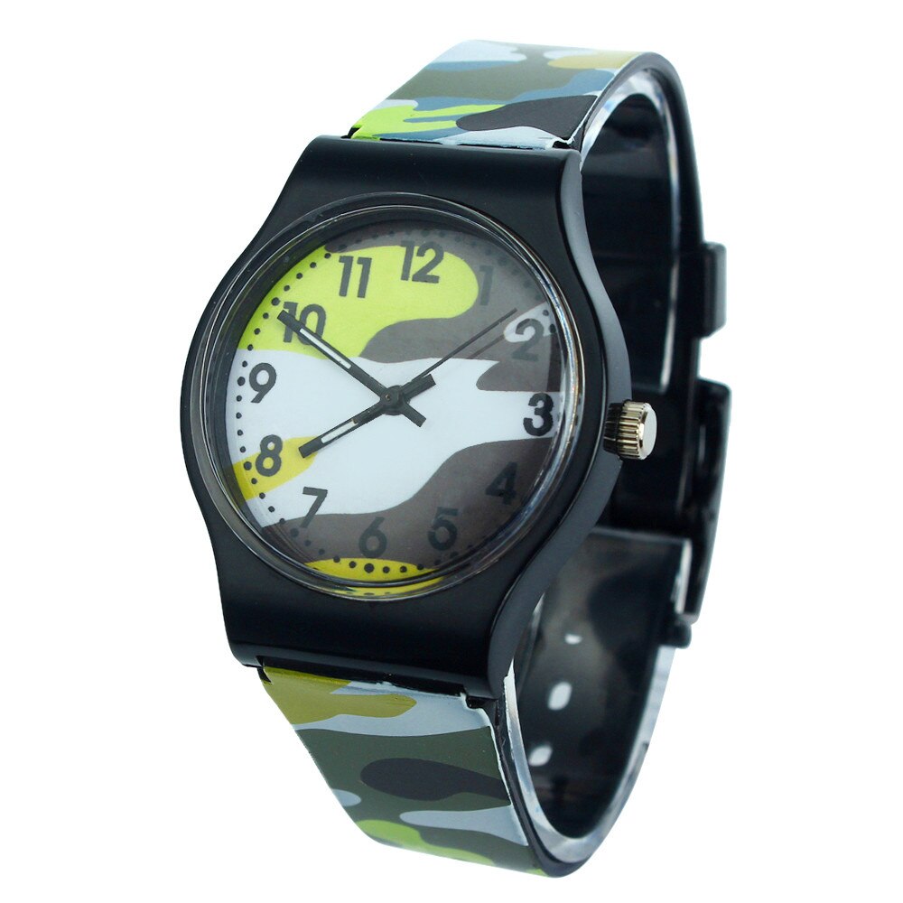 Camouflage Children Watch Quartz Wristwatch For Girls Boy & Mnycxen #D: Pink