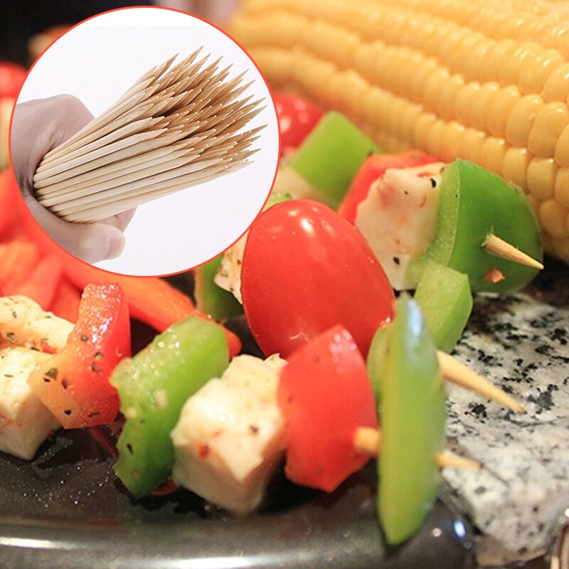 Bamboo Sticks Safe Outdoor Skewers Wooden Skewers Natural Wood Stick Barbecue BakingAccessories Cooking Tool