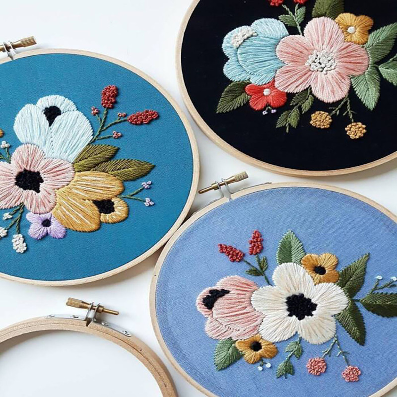DIY Stickerei Band Werkzeug Kunst Handwerk Kreuz Stich Chinesischen Traditionellen Kreis Runde Bambus Rahmen Holz NäHenne Werkzeuge Heimat Deko
