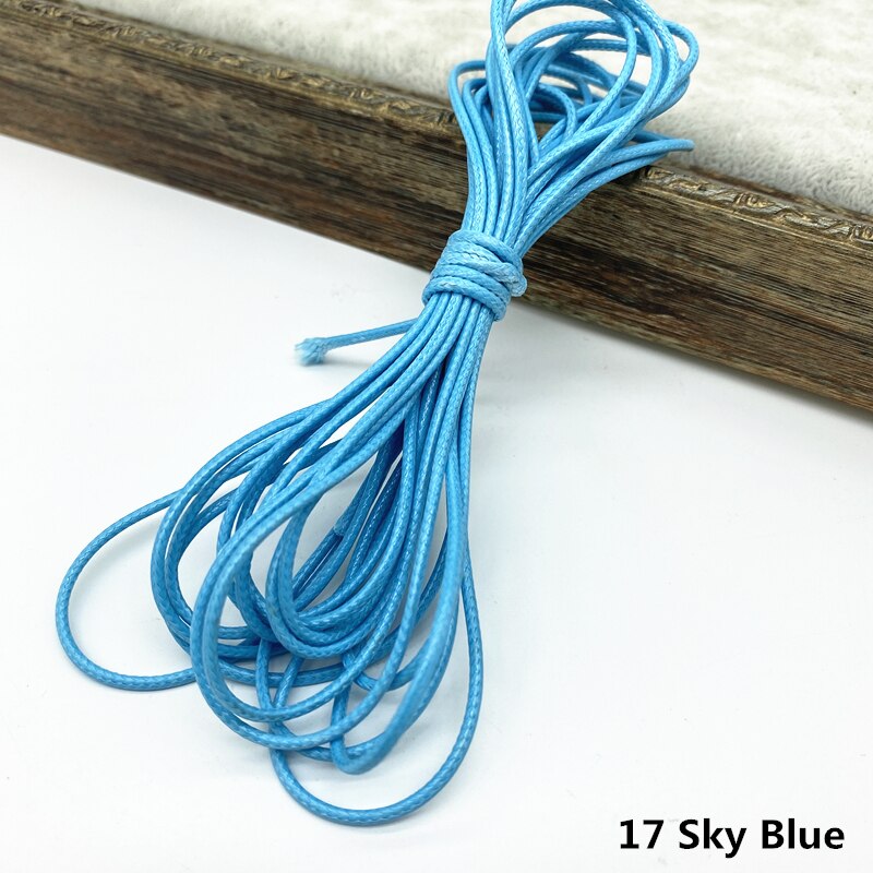 5 yards 1.5mm Waxed Thread For DIY Jewelry Making Thread String Rope String Leather Sewing Hand Wax Stitching For Arts Crafts: 17 Sky Blue