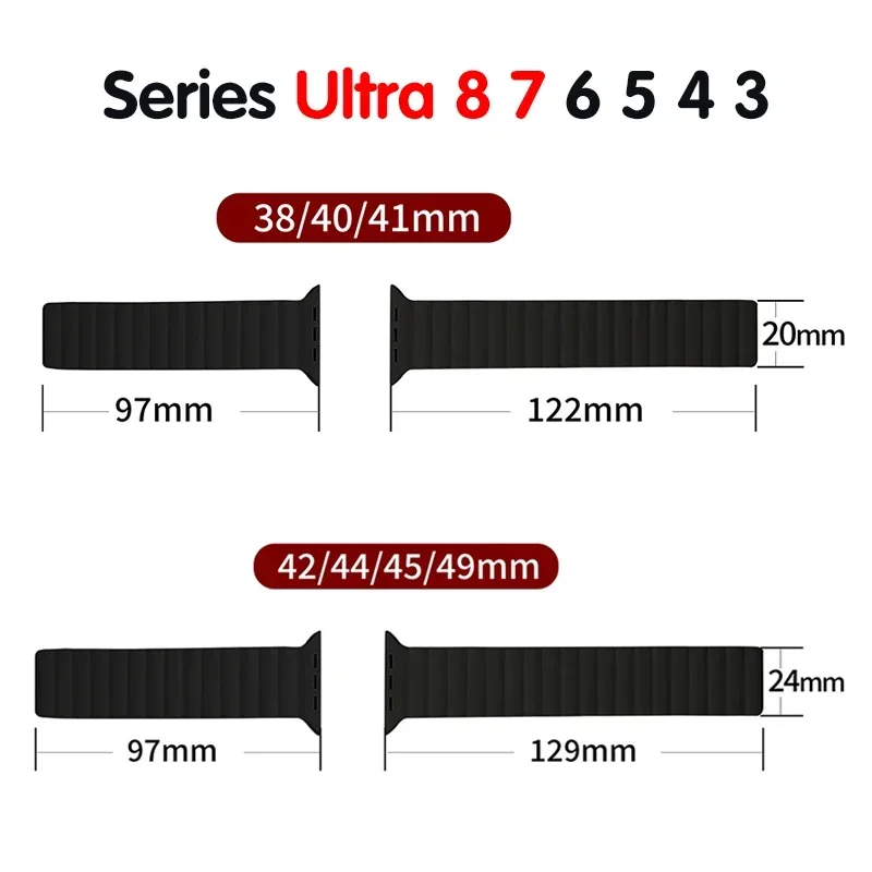 Magnetisk rem til apple watch series 7 band 45mm 41mm silikone urrem iwatch series  s 3 5 4 6 se 38mm 40mm 42mm 44mm