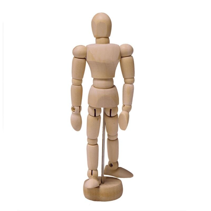 1Pc Kunstenaar Beweegbare Ledematen Mannelijke Houten Figuur Model Mannequin Art Class Schetsen 32CB