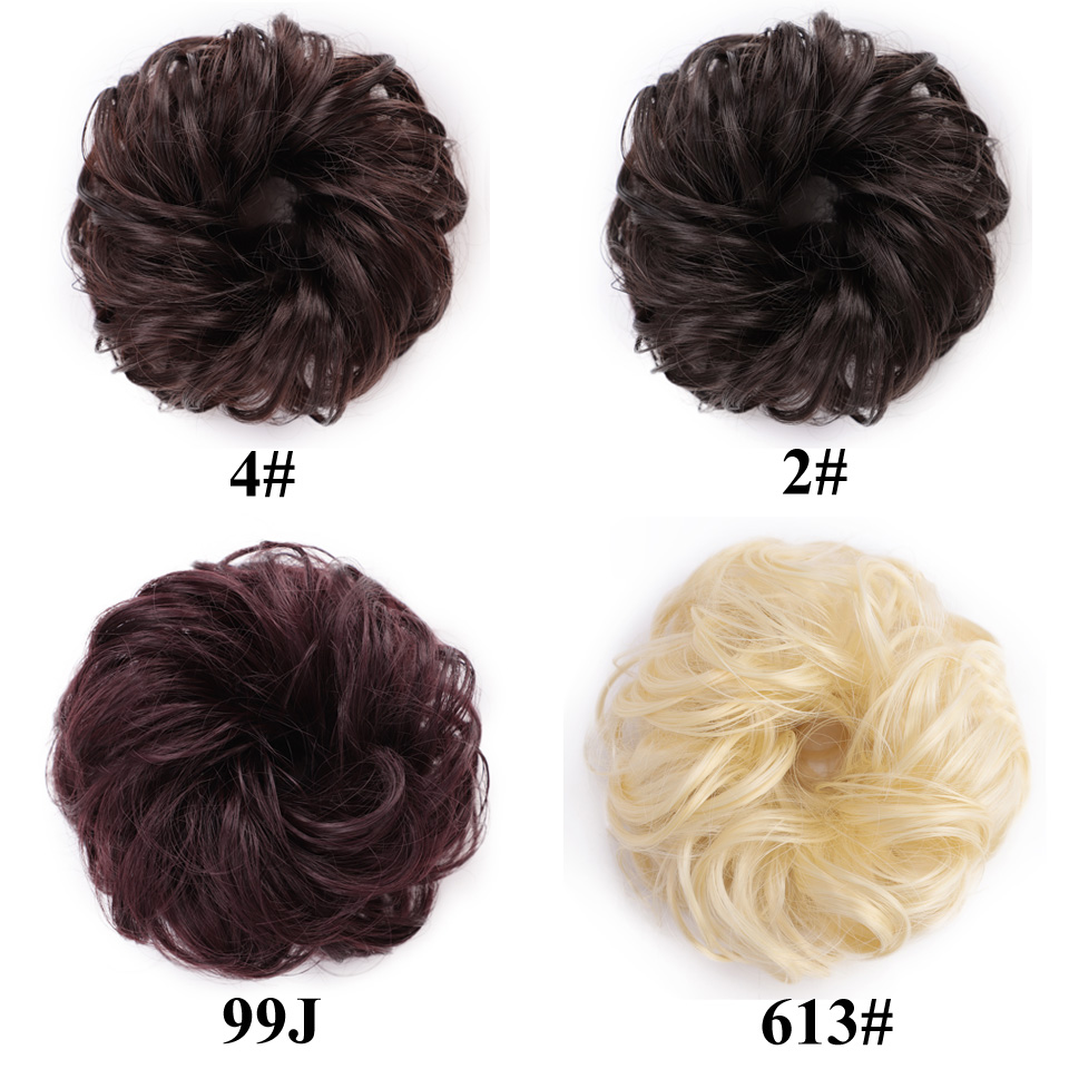 Moño de pelo sintético AISI BEAUTY, moño de goma elástica para el pelo, moño negro o marrón, extensores de goma para el pelo