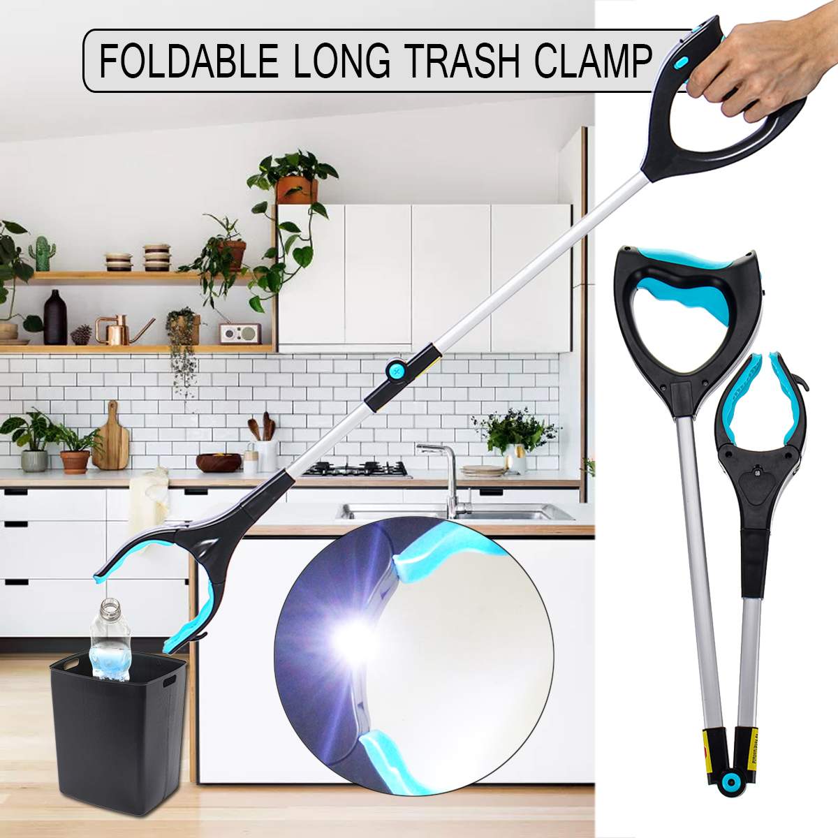 Foldable Litter Reachers Pickers Pick Up Tools Gripper Extender Grabber Picker Collapsible Garbage Pick Up Tool Grabbers