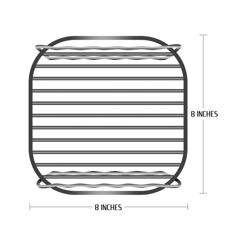Double Layer Rack for Airfryers Household Air Fryer Double-layer Air Fryer Rack Grill Barbecue Supplies (22CM Five-needle Round)