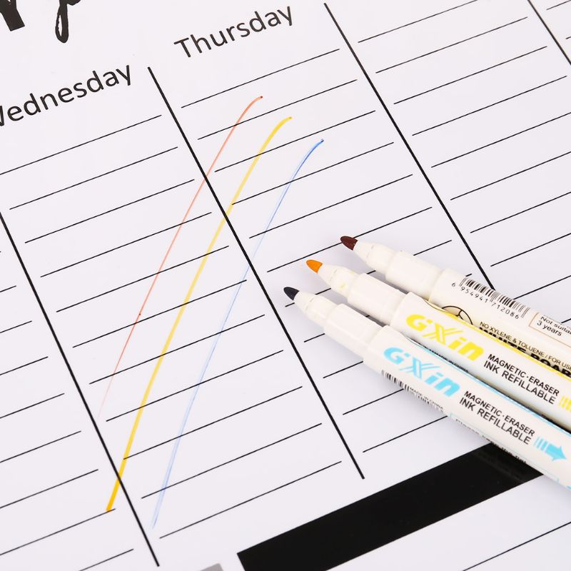Veckoplanerare mjuk magnetisk whiteboard kylskåp magneter ritning anslagstavla påminna memo block kalender