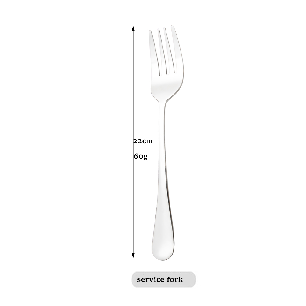 Mirror Kitchen Dinnerware Dinner Public Fork Restaurant Stainless Steel Distributing Fork Buffet Serving Fork Accessories Tools: 1Pcs Silver